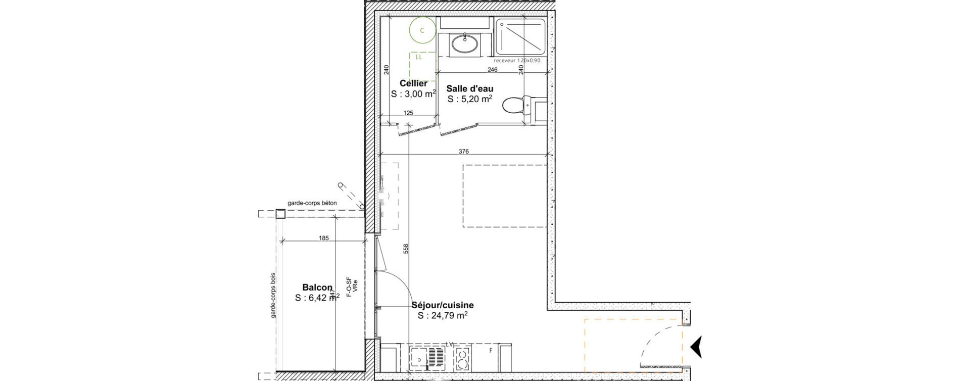 Appartement T1 de 32,98 m2 &agrave; Vielle-Saint-Girons Vielle st girons