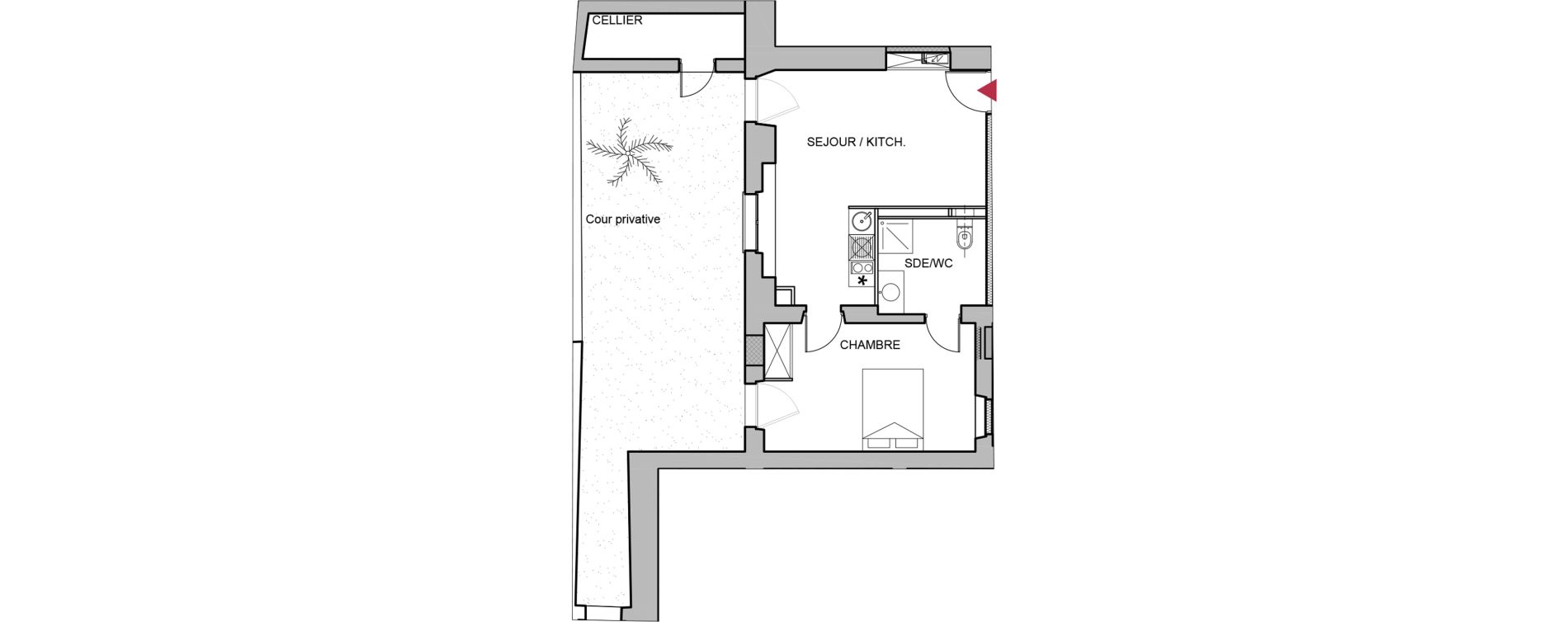 Appartement T2 de 40,70 m2 &agrave; Agen Centre