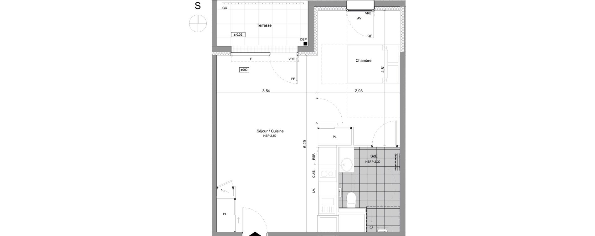 Appartement T2 meubl&eacute; de 43,76 m2 &agrave; Agen Centre