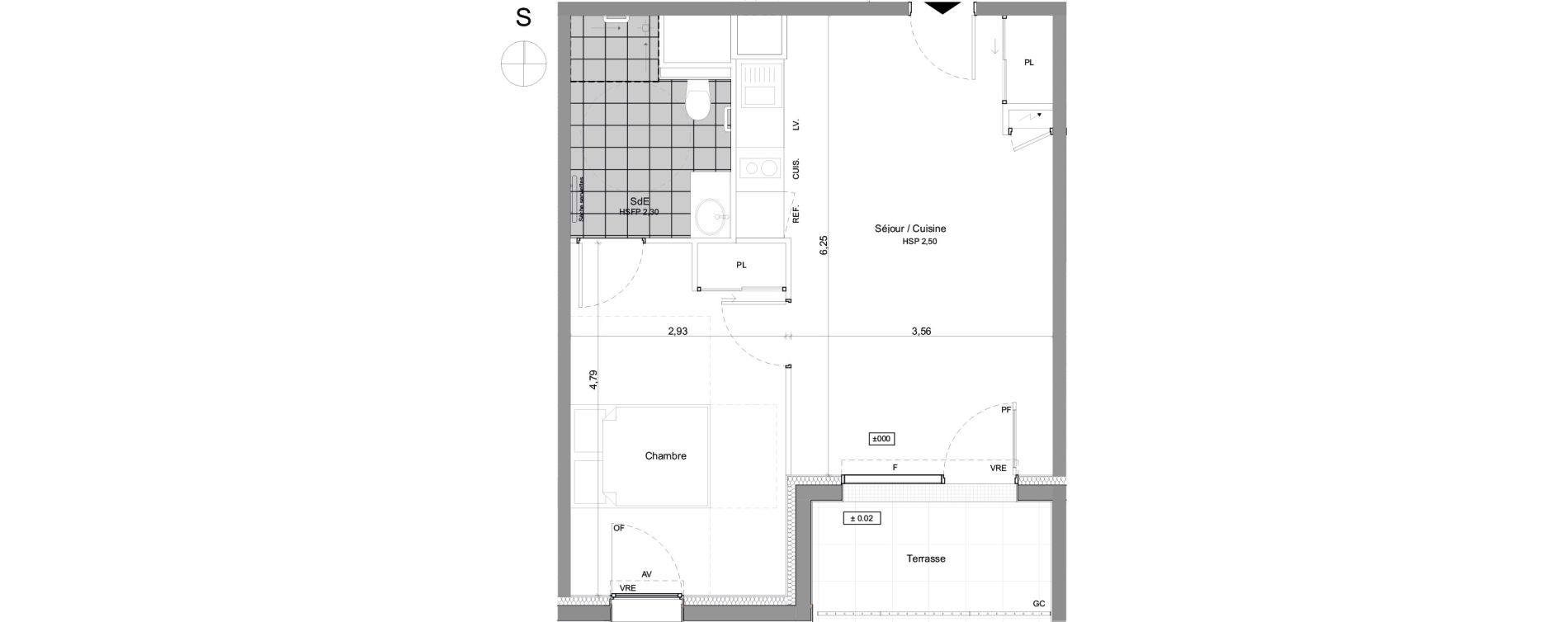 Appartement T2 meubl&eacute; de 43,75 m2 &agrave; Agen Centre