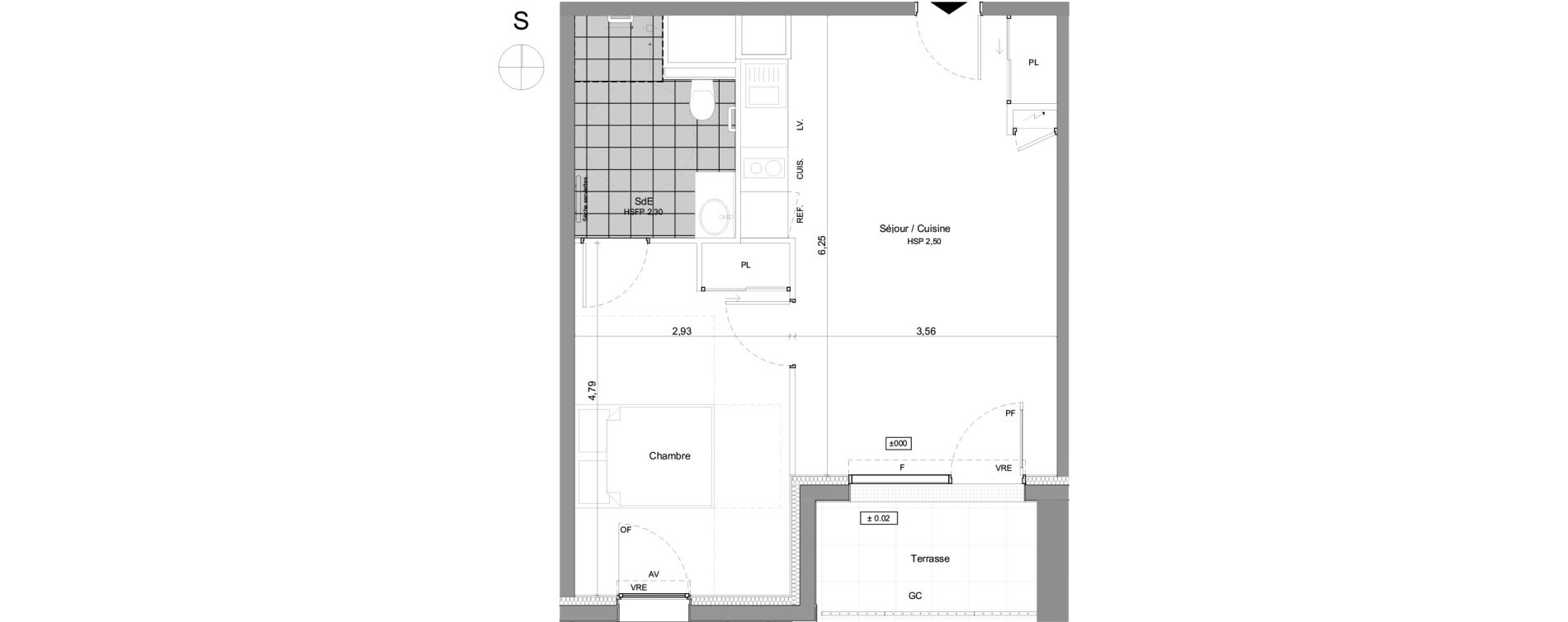 Appartement T2 meubl&eacute; de 43,75 m2 &agrave; Agen Centre