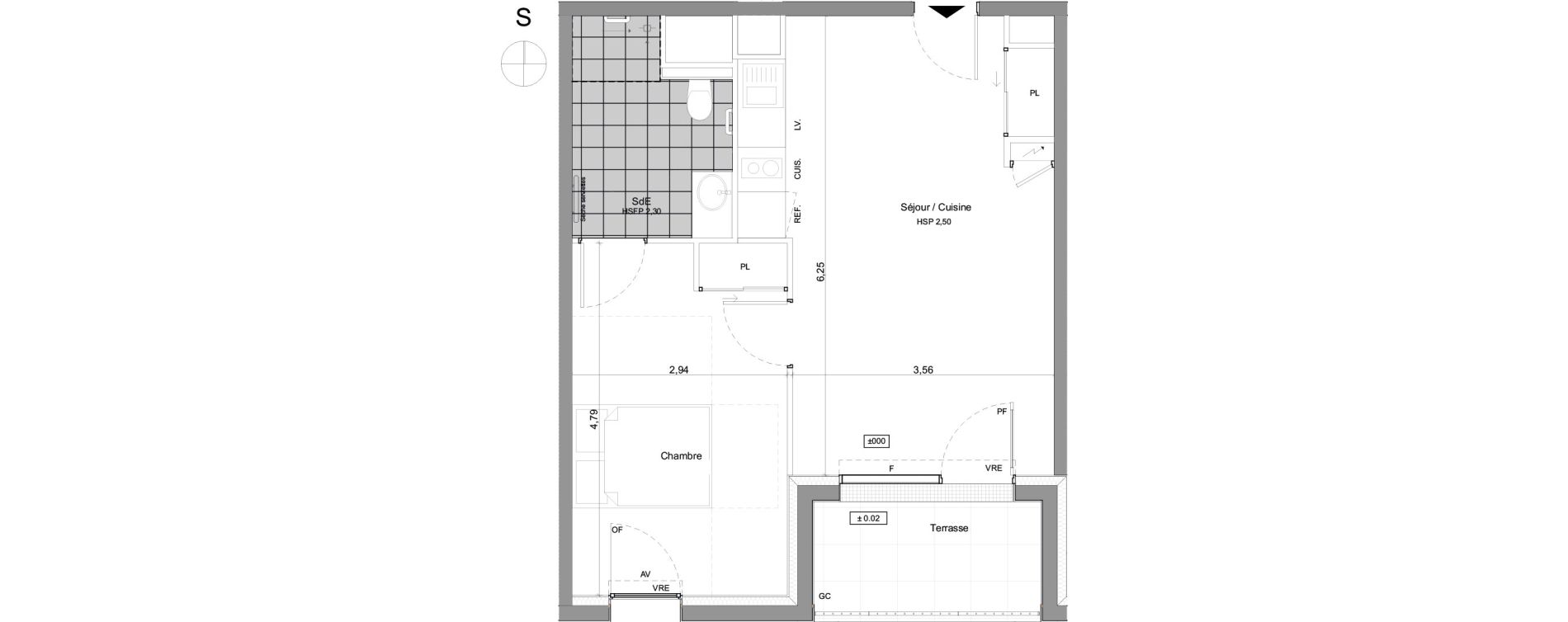 Appartement T2 meubl&eacute; de 43,47 m2 &agrave; Agen Centre