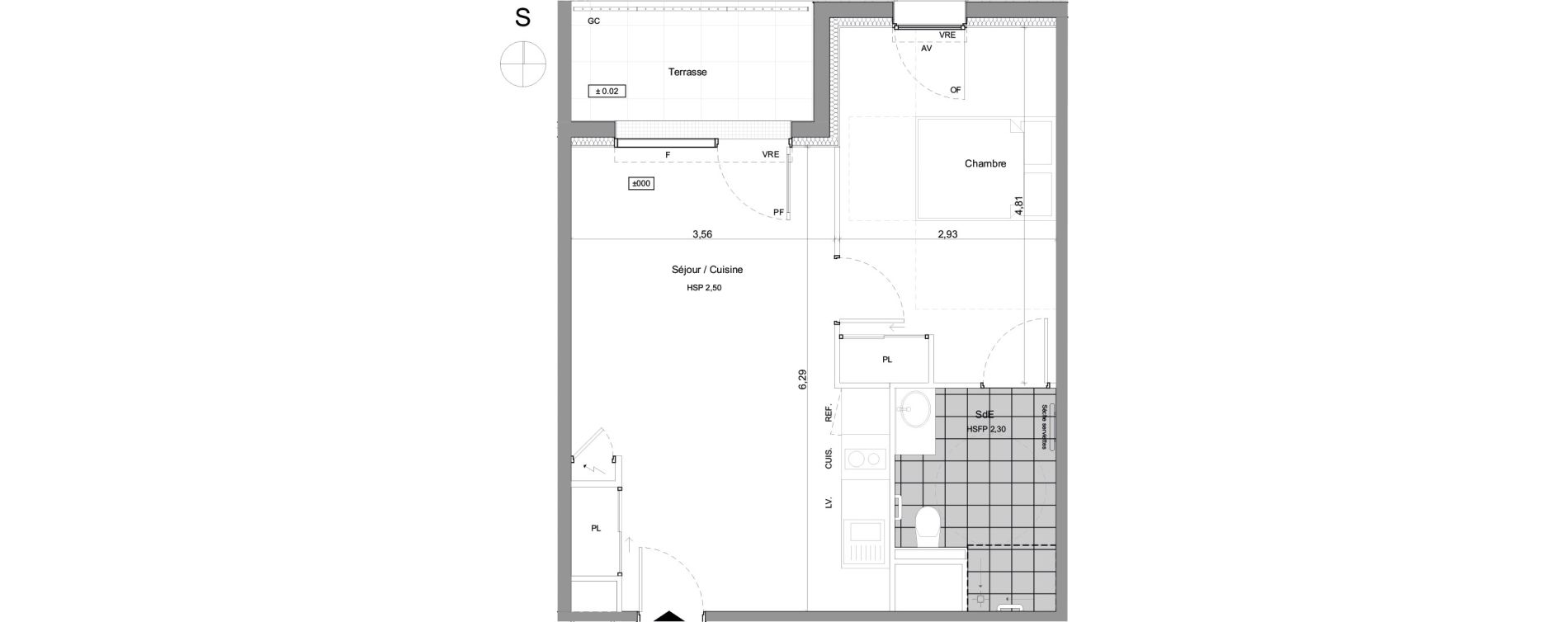 Appartement T2 meubl&eacute; de 43,96 m2 &agrave; Agen Centre