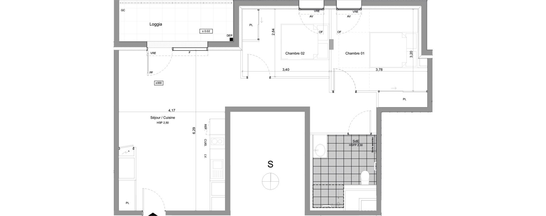 Appartement T3 meubl&eacute; de 61,15 m2 &agrave; Agen Centre