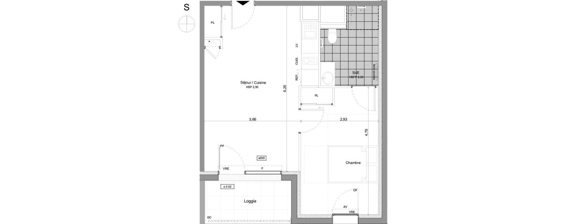 Appartement T2 meubl&eacute; de 43,75 m2 &agrave; Agen Centre