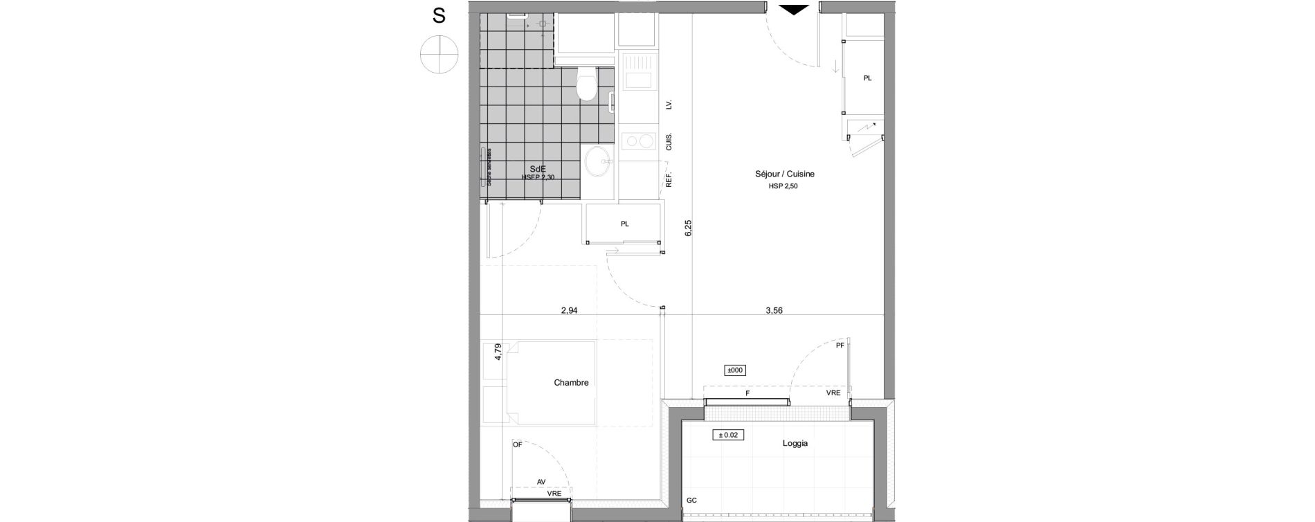 Appartement T2 meubl&eacute; de 43,47 m2 &agrave; Agen Centre