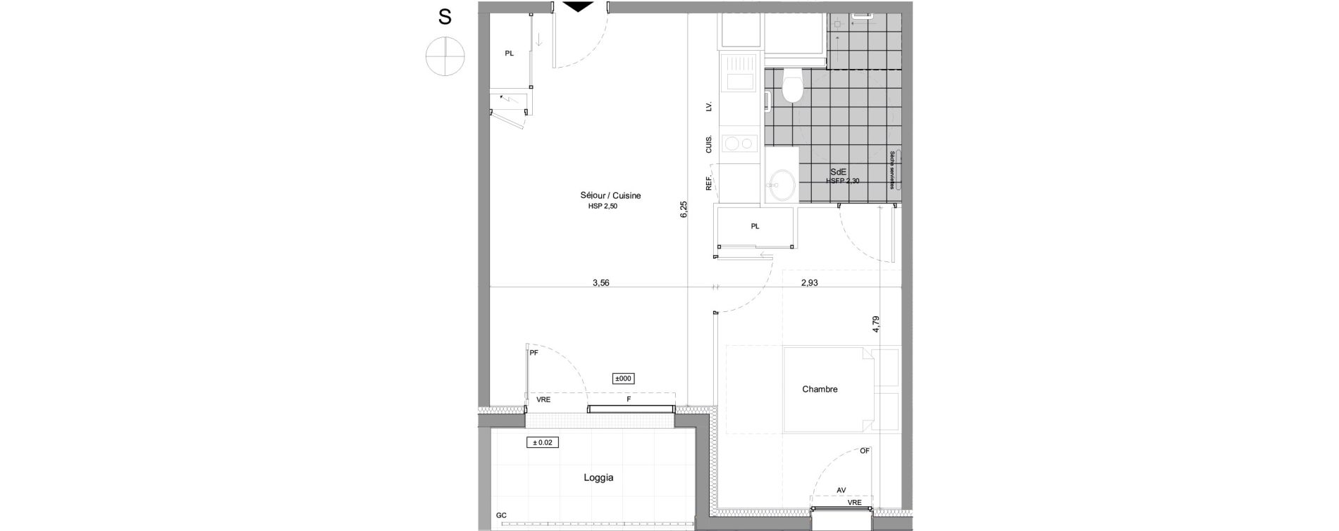 Appartement T2 meubl&eacute; de 43,75 m2 &agrave; Agen Centre