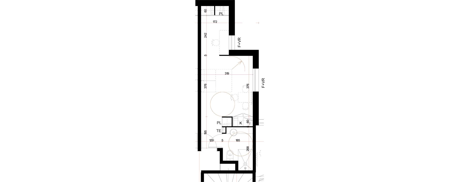 Appartement T1 meubl&eacute; de 25,10 m2 &agrave; Agen Palissy