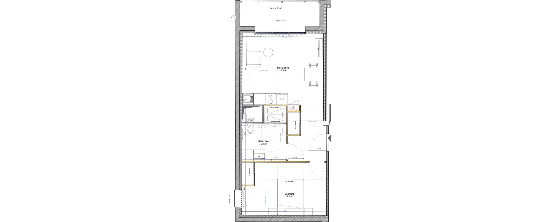 Appartement T2 de 40,90 m2 &agrave; Agen Canton sud-est