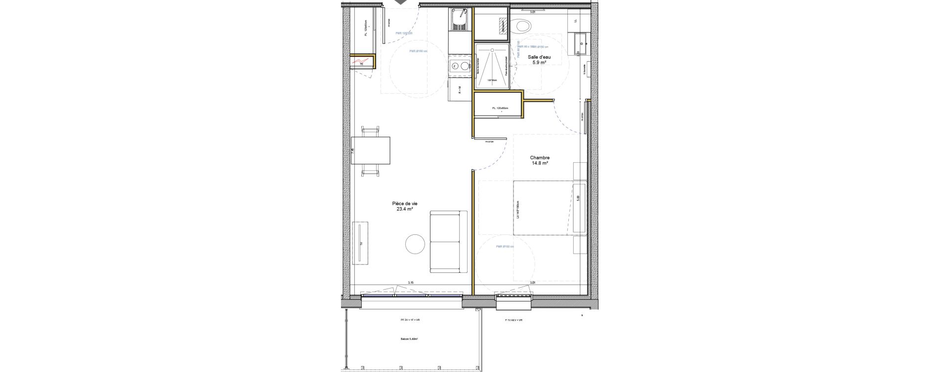 Appartement T2 de 44,10 m2 &agrave; Agen Canton sud-est