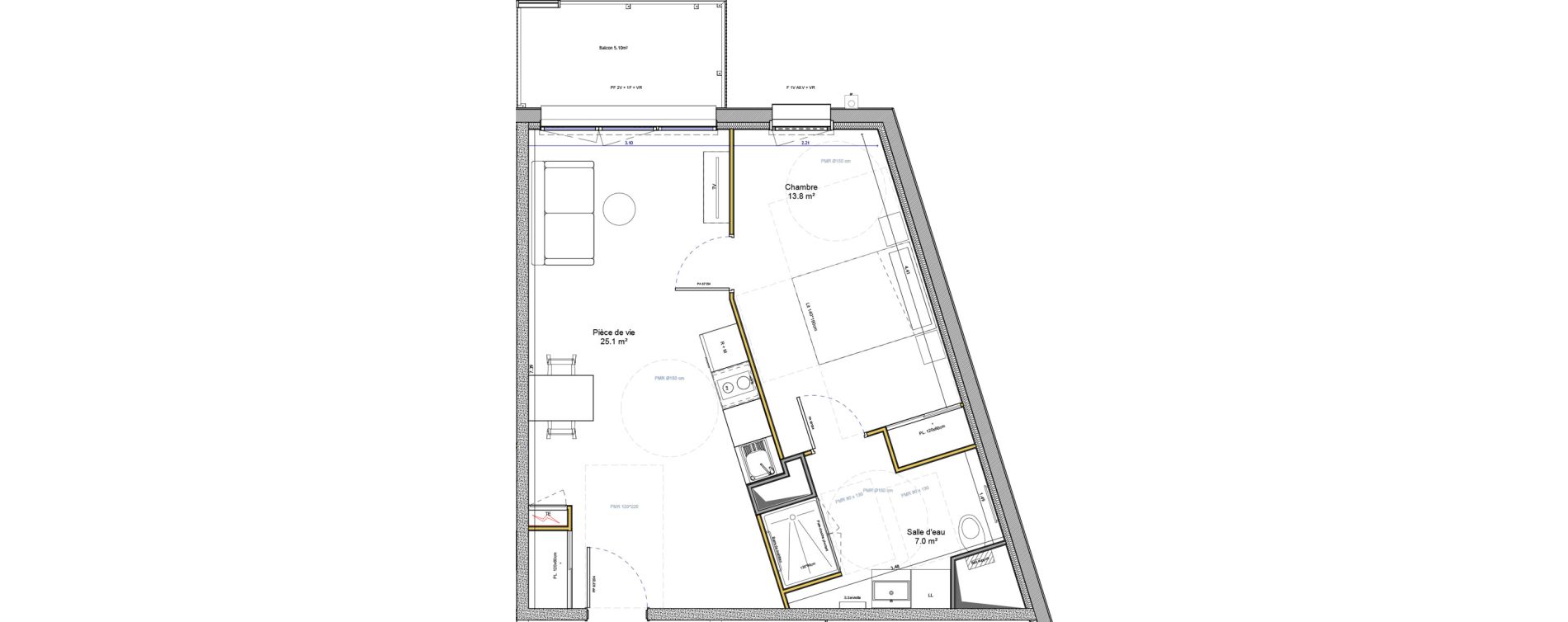 Appartement T2 de 45,80 m2 &agrave; Agen Canton sud-est