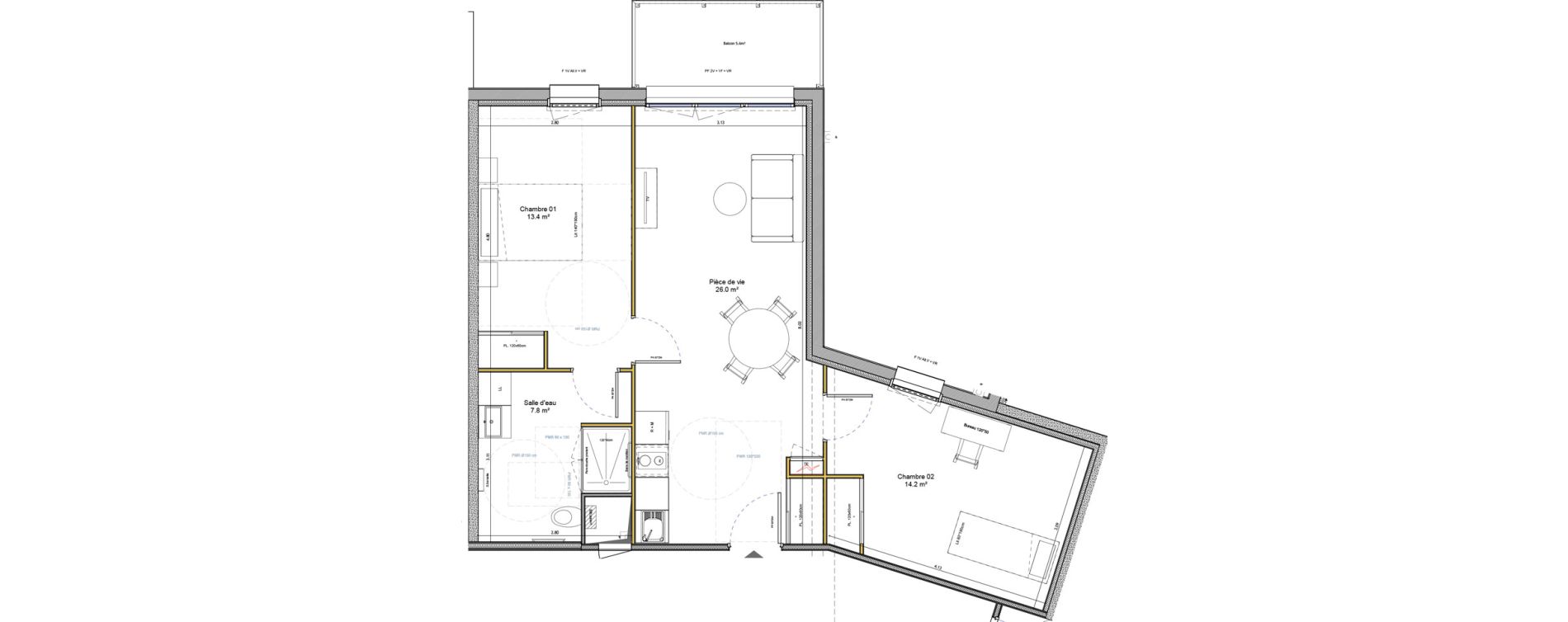 Appartement T3 de 61,40 m2 &agrave; Agen Canton sud-est