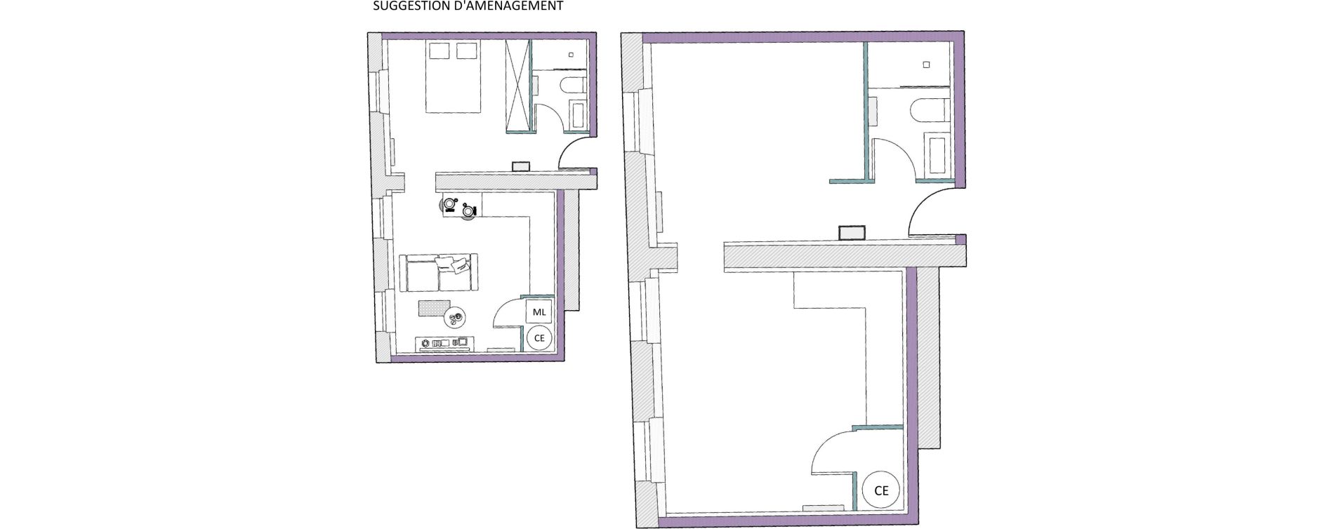 Appartement T1 bis de 34,38 m2 &agrave; Agen Centre