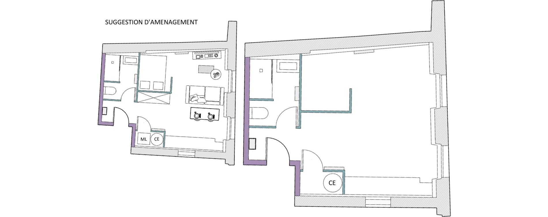 Appartement T1 bis de 29,78 m2 &agrave; Agen Centre