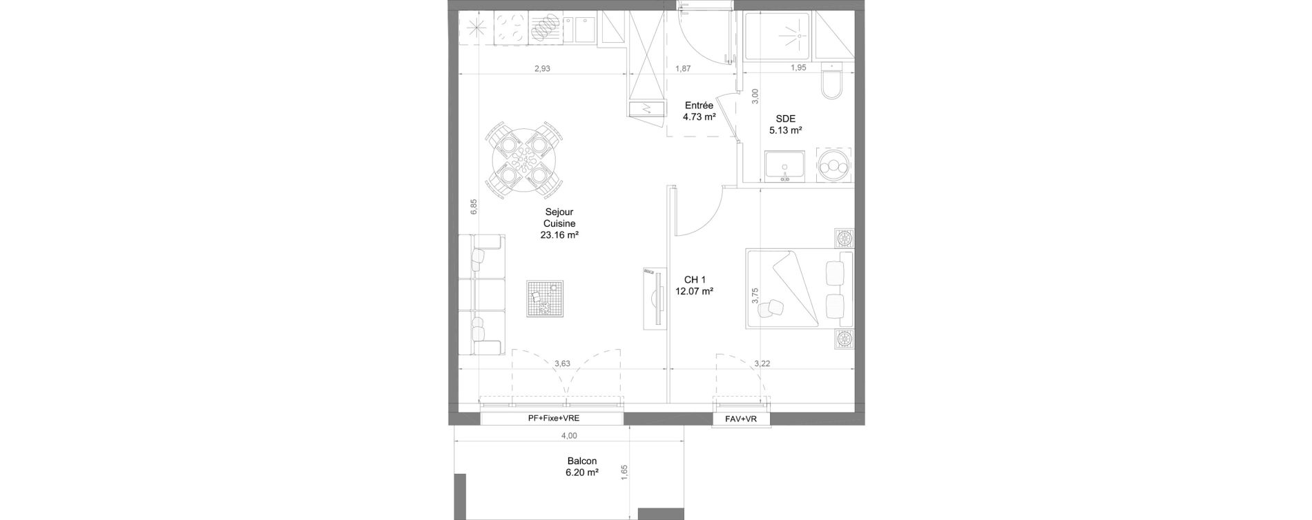 Appartement T2 de 45,09 m2 &agrave; Casteljaloux Centre