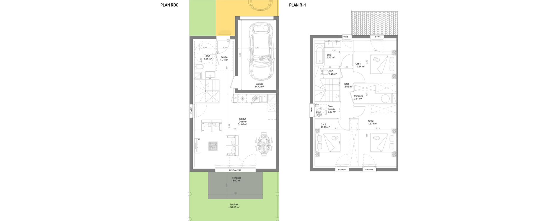 Maison T4 de 89,47 m2 &agrave; Casteljaloux Centre