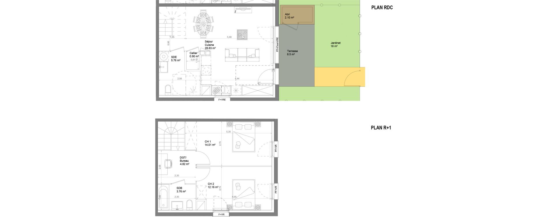 Maison T3 de 70,24 m2 &agrave; Casteljaloux Centre