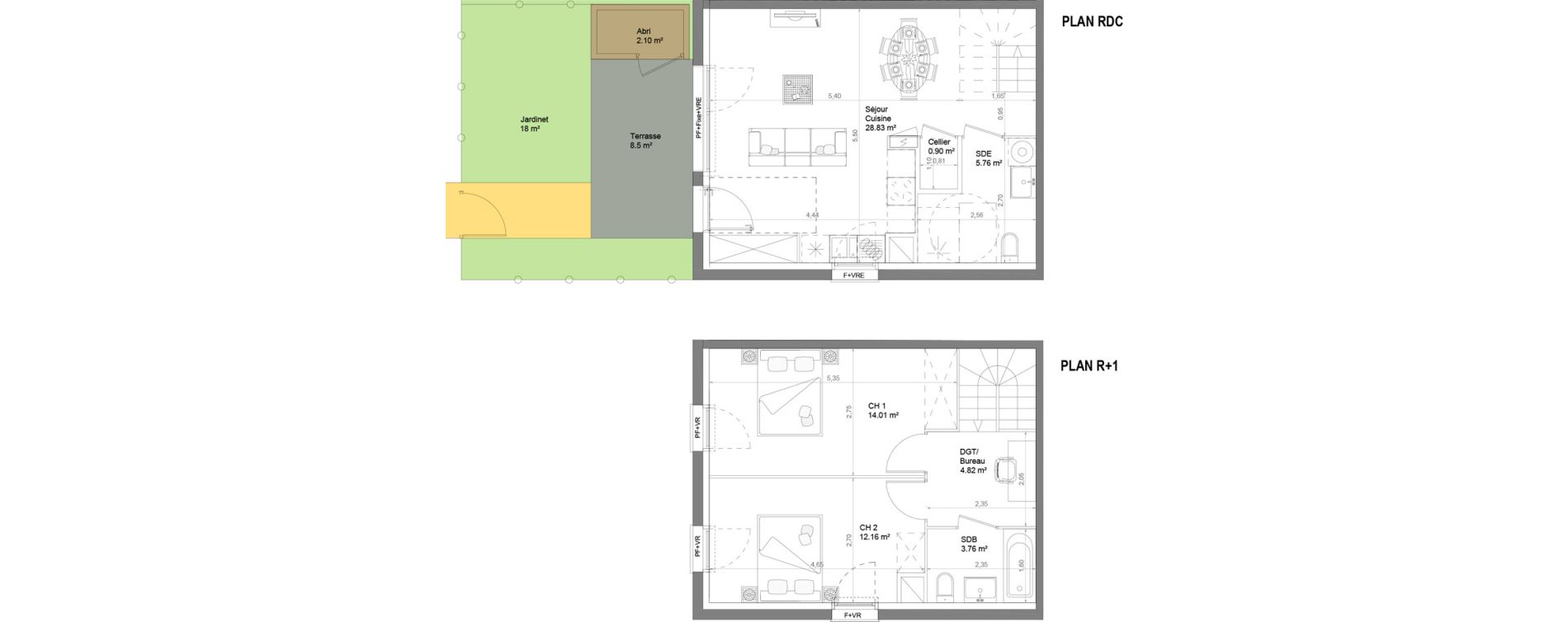 Maison T3 de 70,24 m2 &agrave; Casteljaloux Centre