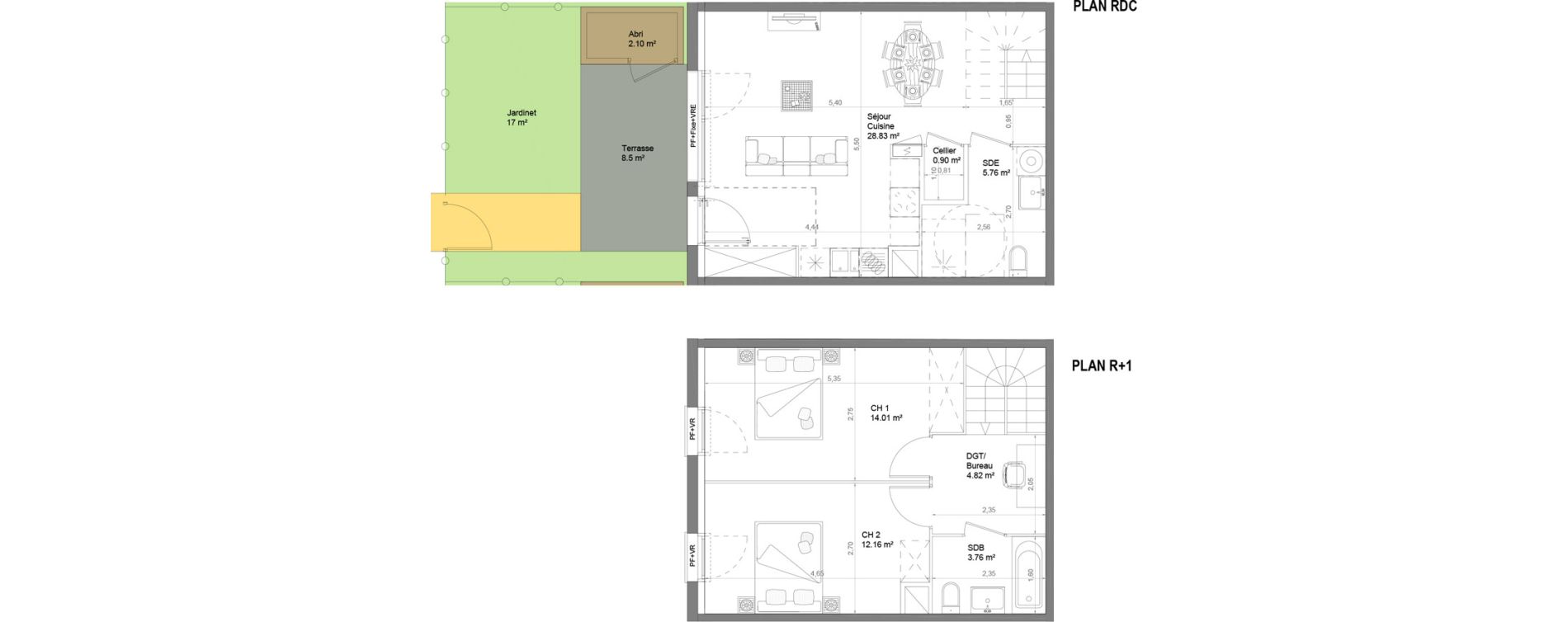 Maison T3 de 70,24 m2 &agrave; Casteljaloux Centre