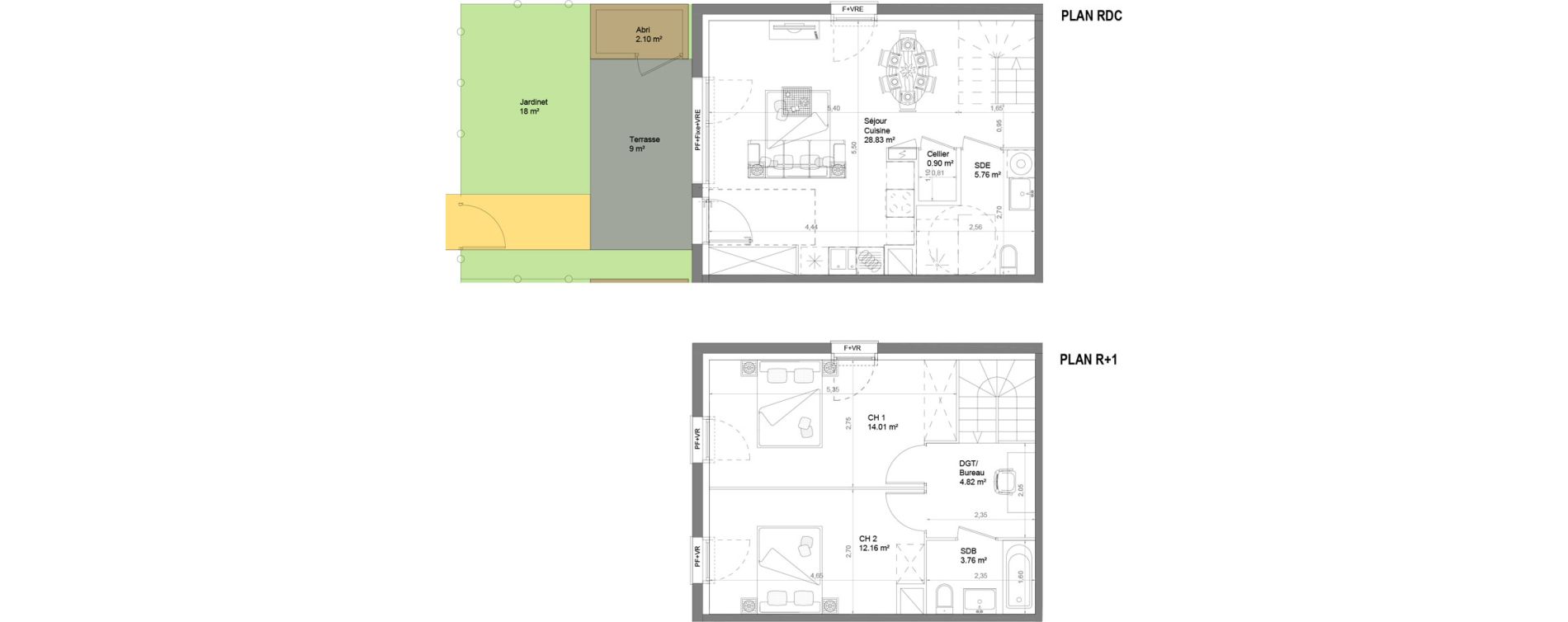 Maison T3 de 70,24 m2 &agrave; Casteljaloux Centre