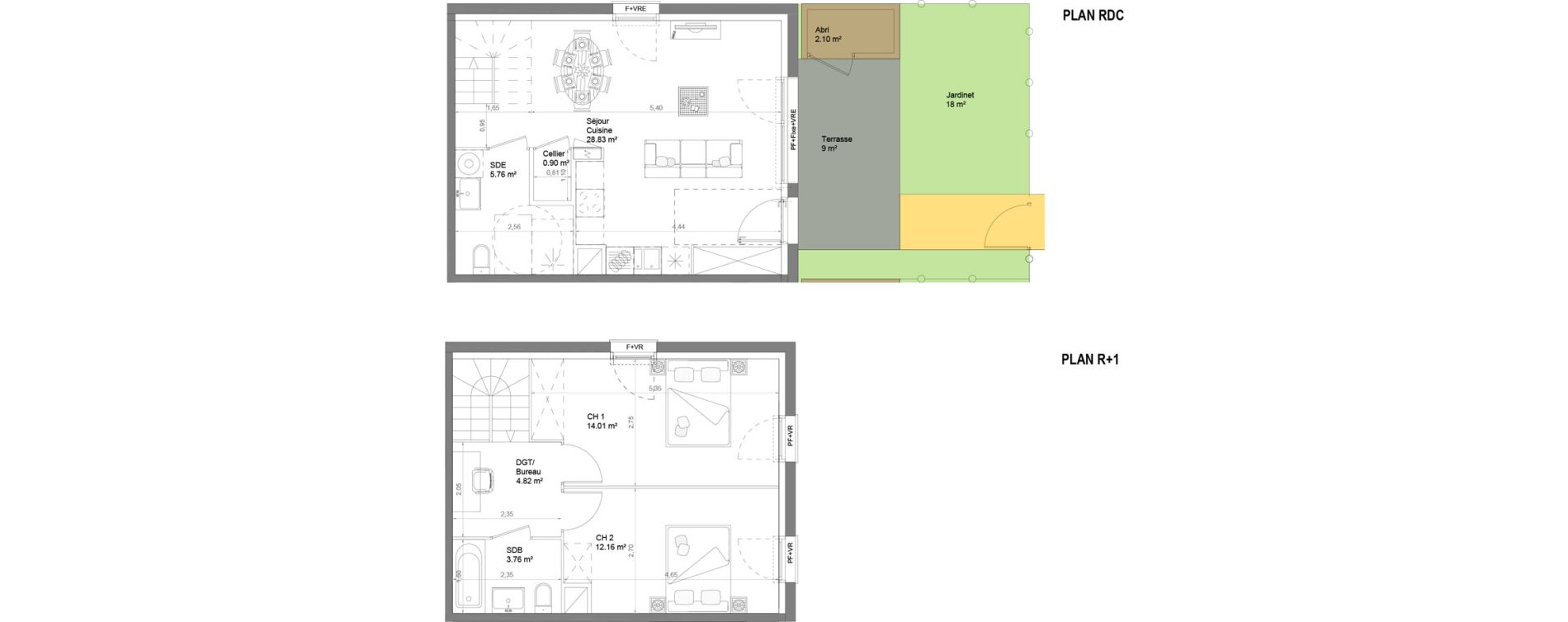 Maison T3 de 70,24 m2 &agrave; Casteljaloux Centre