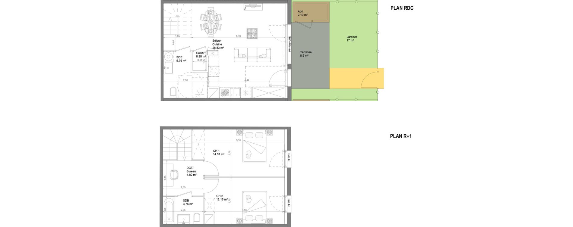 Maison T3 de 70,24 m2 &agrave; Casteljaloux Centre