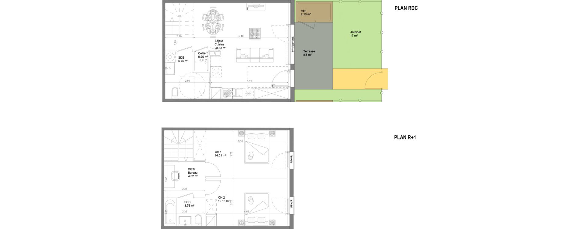 Maison T3 de 70,24 m2 &agrave; Casteljaloux Centre