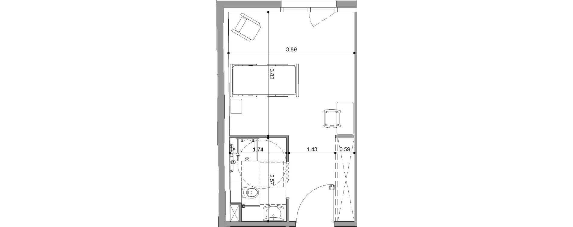 Chambre de 24,09 m2 &agrave; Tonneins Centre