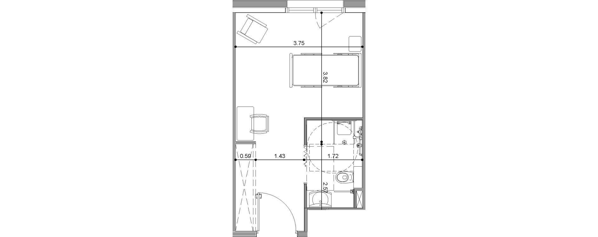 Chambre de 22,30 m2 &agrave; Tonneins Centre