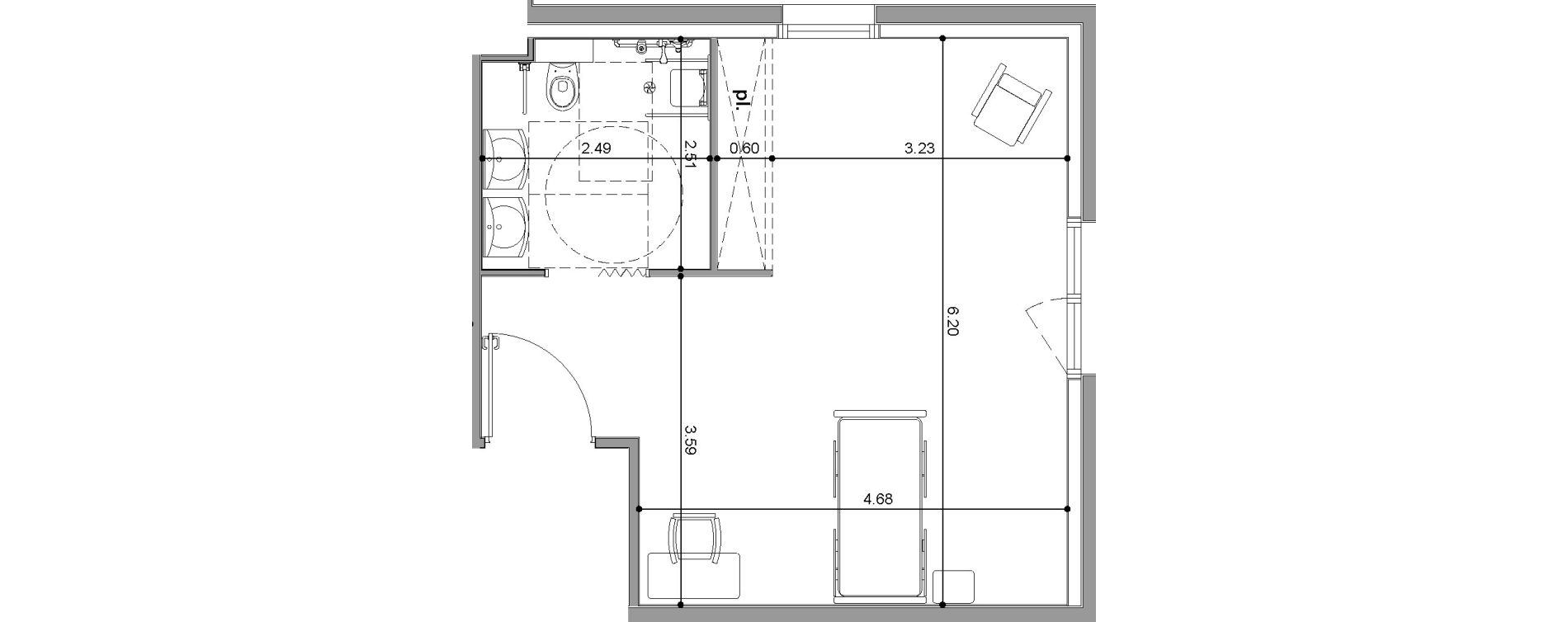 Chambre de 35,71 m2 &agrave; Tonneins Centre