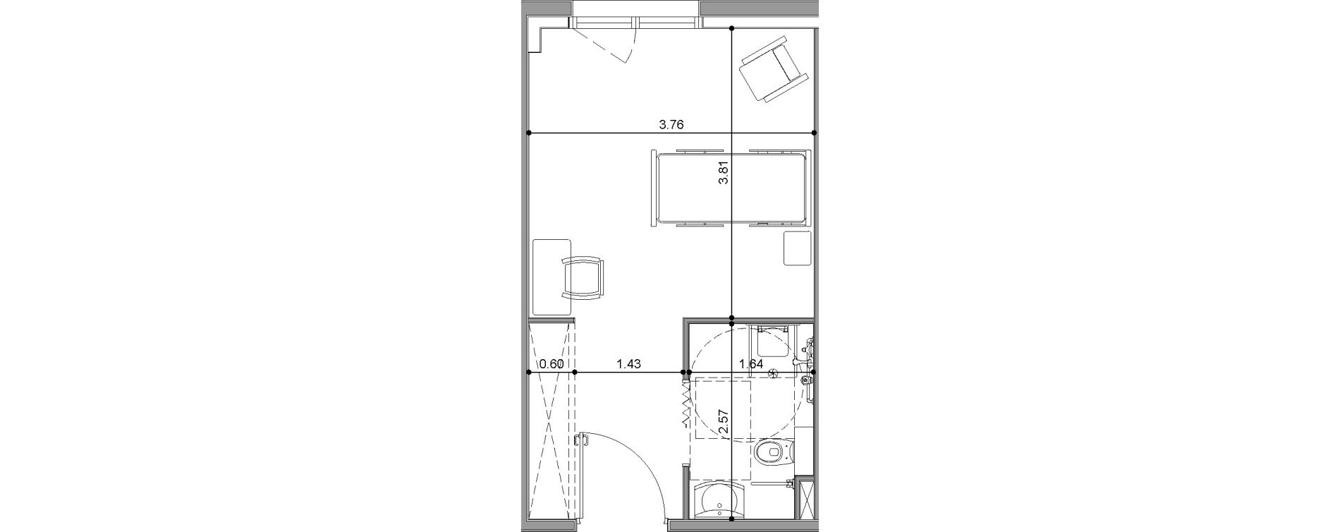 Chambre de 23,52 m2 &agrave; Tonneins Centre