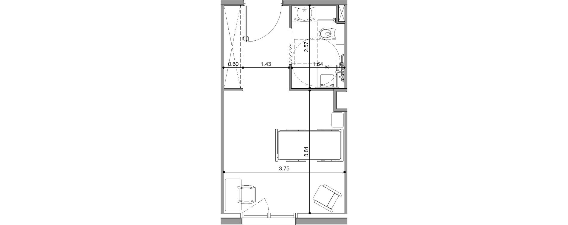 Chambre de 23,28 m2 &agrave; Tonneins Centre