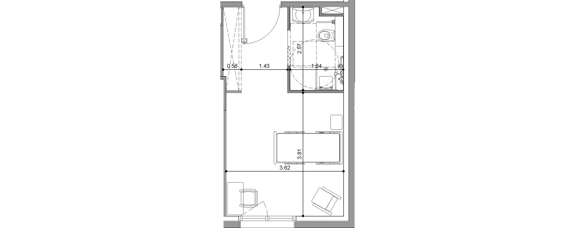 Chambre de 22,76 m2 &agrave; Tonneins Centre