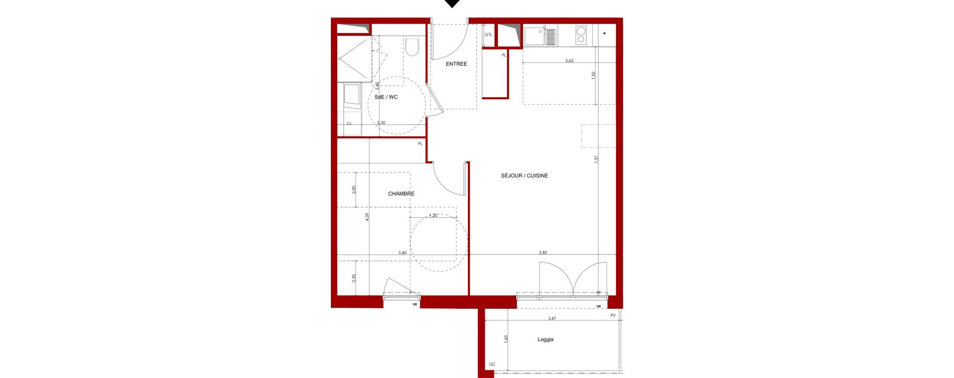 Appartement T2 meubl&eacute; de 49,66 m2 &agrave; Villeneuve-Sur-Lot Sainte-catherine