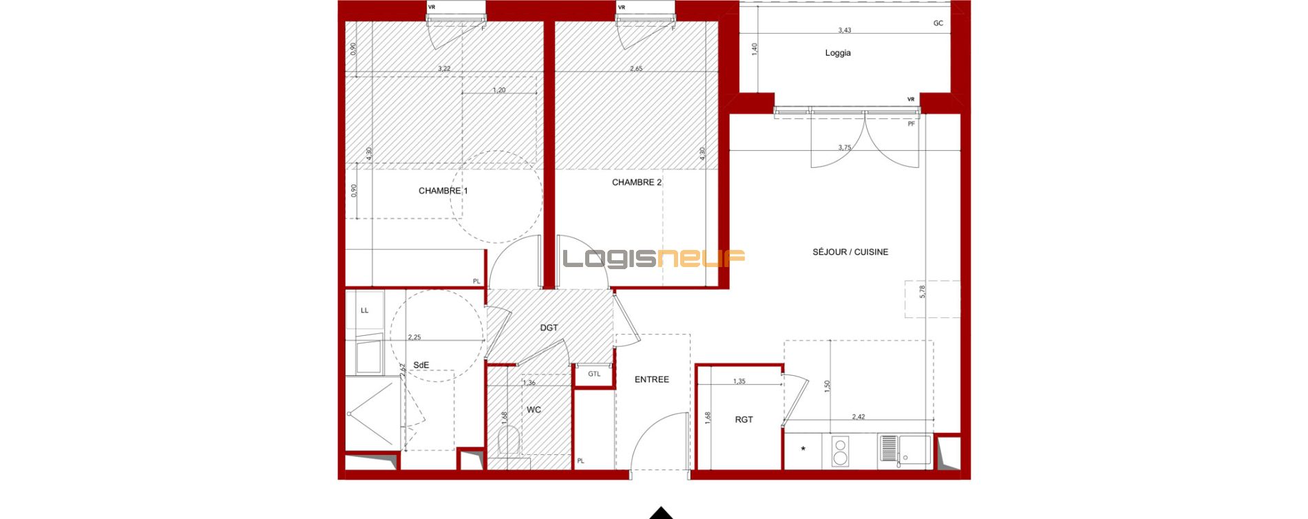 Plan Appartement T3 De 64 M Villeneuve sur Lot R sidence Le 