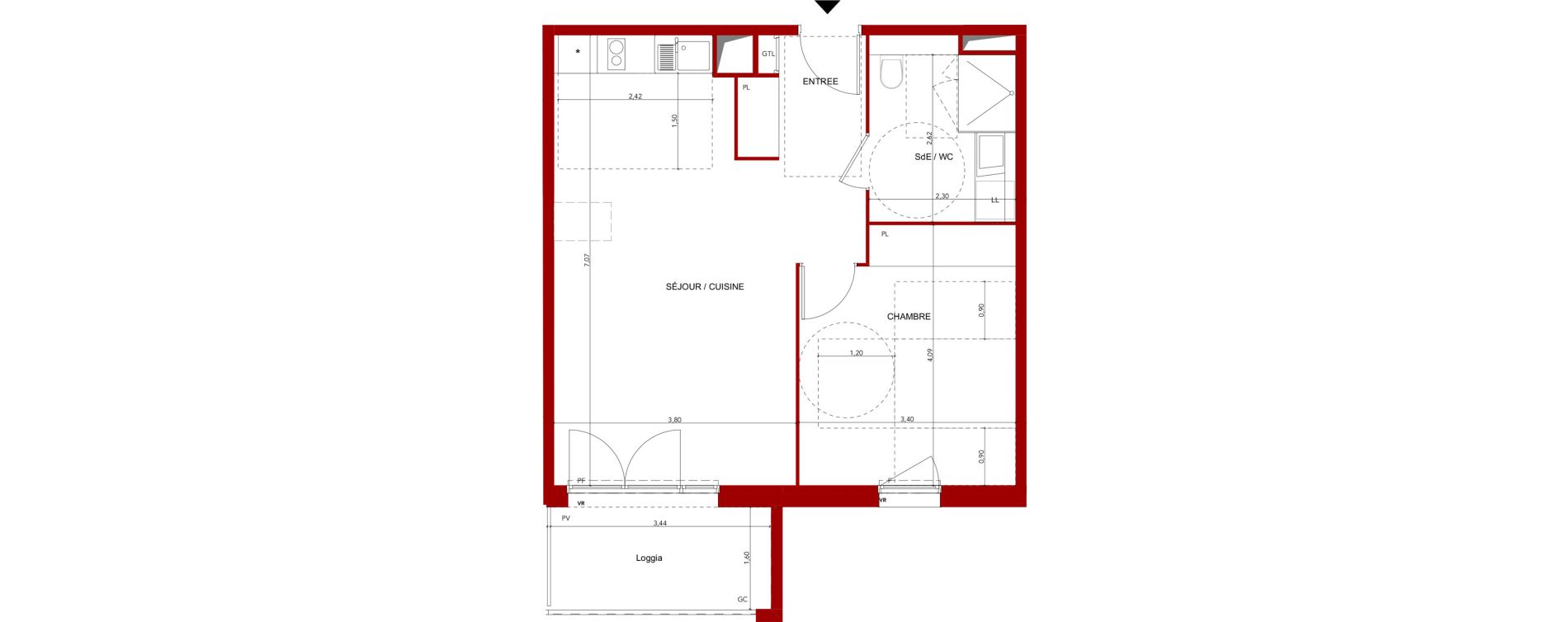 Appartement T2 meubl&eacute; de 49,67 m2 &agrave; Villeneuve-Sur-Lot Sainte-catherine