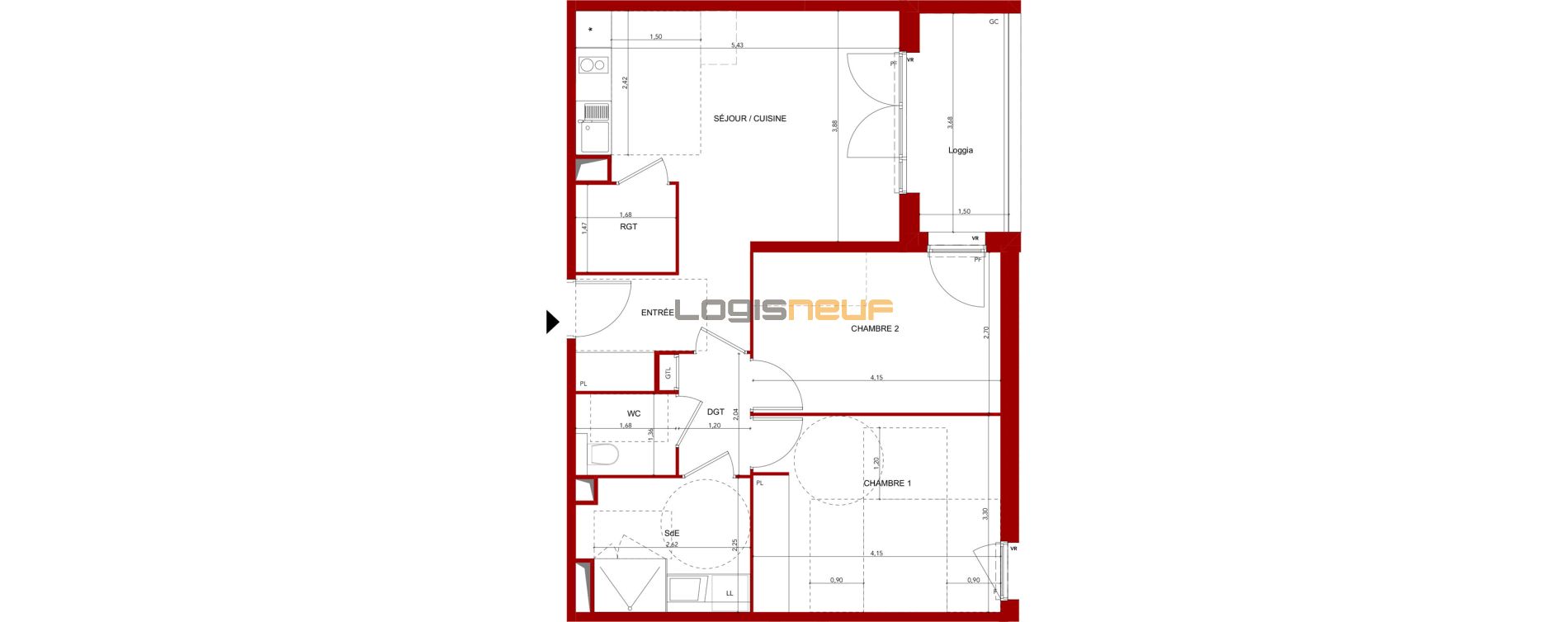 Plan Appartement T3 De 62 63 M Neuf Villeneuve sur Lot R sidence 