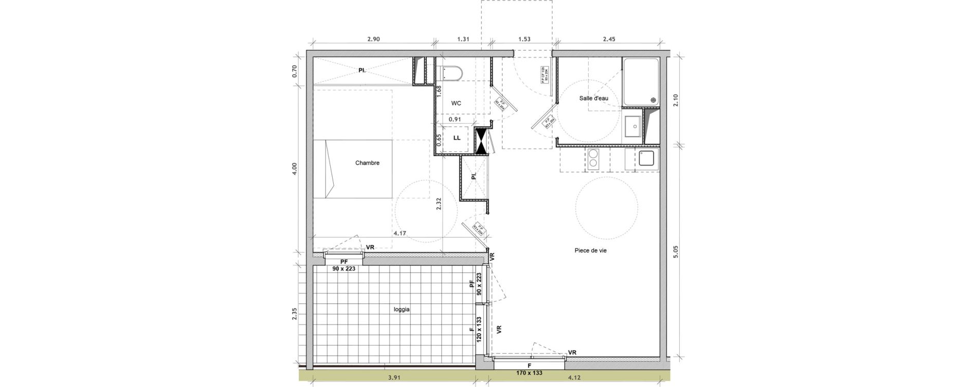 Appartement T2 meubl&eacute; de 48,50 m2 &agrave; Villeneuve-Sur-Lot Centre