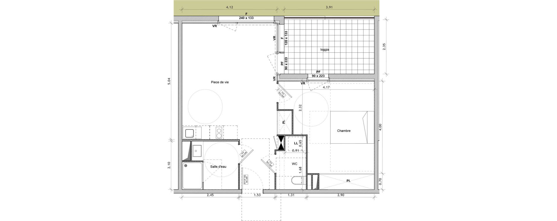 Appartement T2 meubl&eacute; de 48,60 m2 &agrave; Villeneuve-Sur-Lot Centre