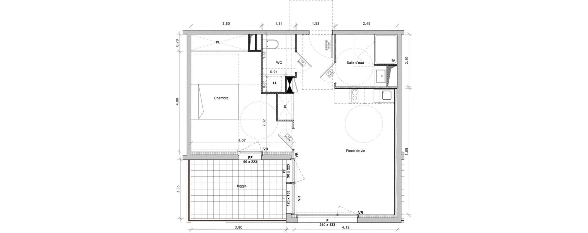 Appartement T2 meubl&eacute; de 47,50 m2 &agrave; Villeneuve-Sur-Lot Centre