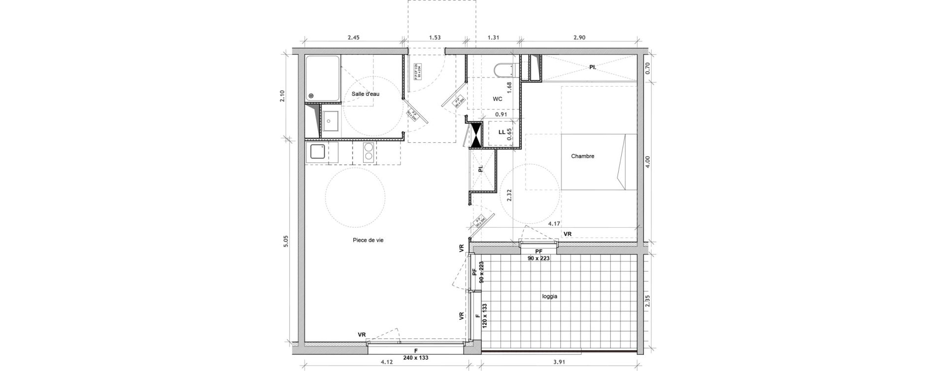 Appartement T2 meubl&eacute; de 48,50 m2 &agrave; Villeneuve-Sur-Lot Centre