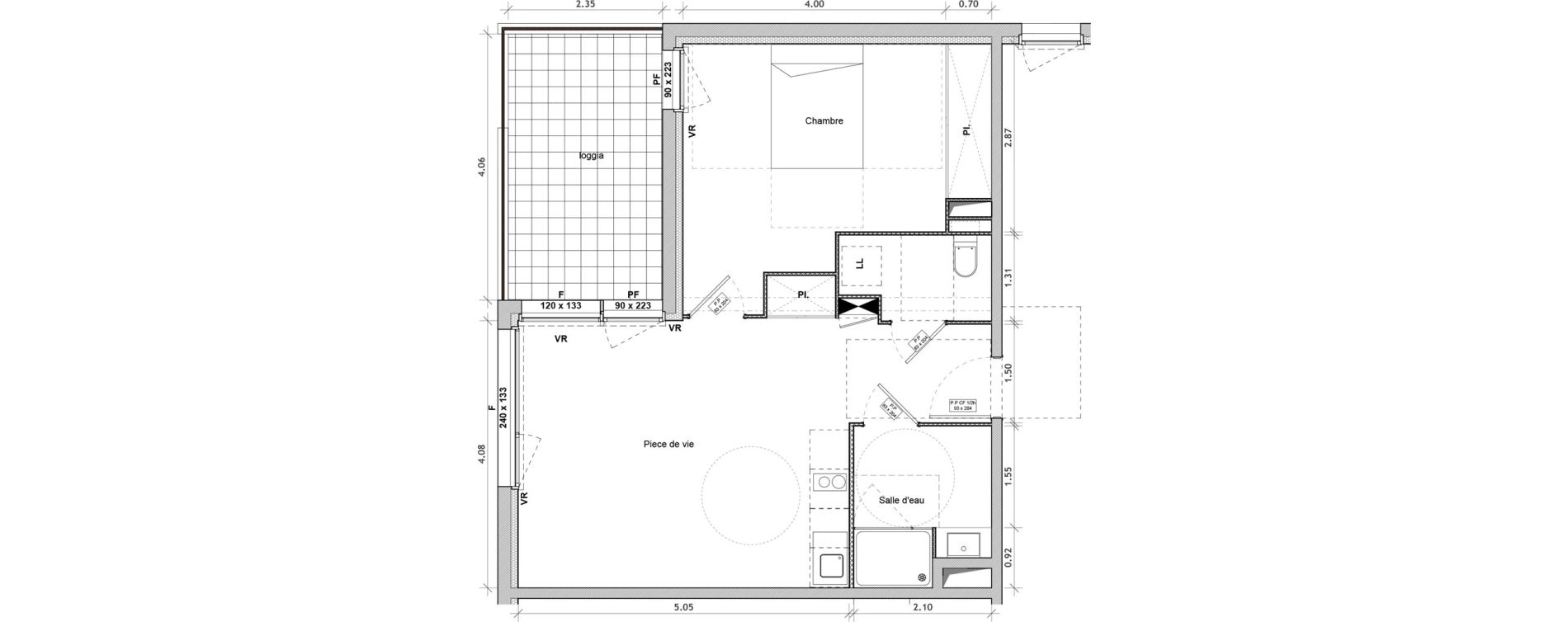 Appartement T2 meubl&eacute; de 48,20 m2 &agrave; Villeneuve-Sur-Lot Centre