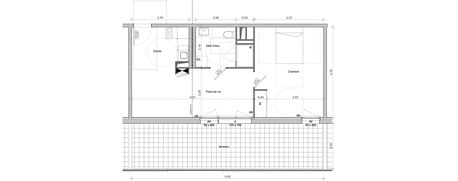 Appartement T2 meubl&eacute; de 44,90 m2 &agrave; Villeneuve-Sur-Lot Centre