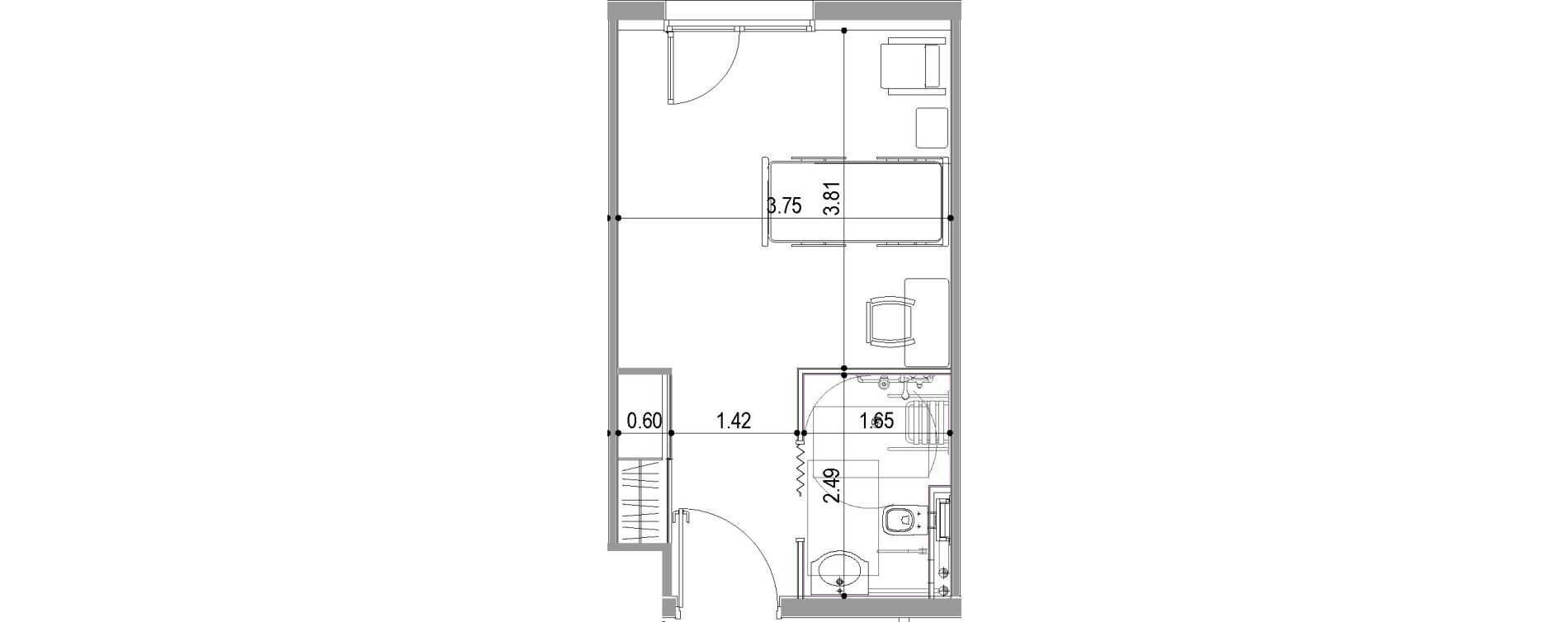 Chambre de 22,92 m2 &agrave; Villeneuve-Sur-Lot Centre