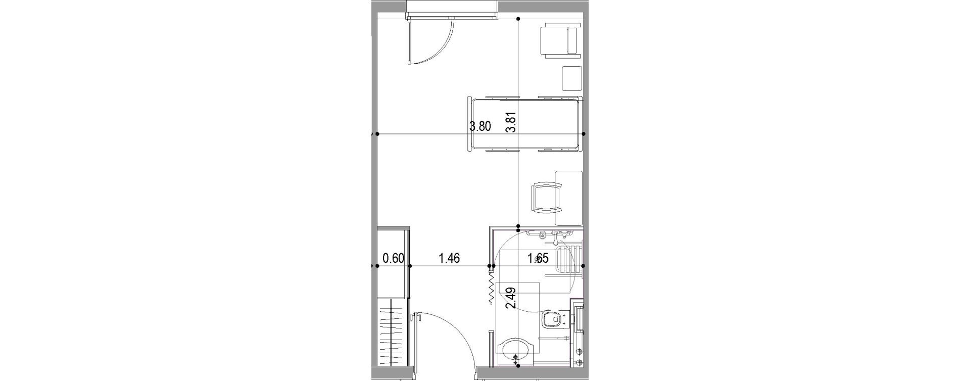 Chambre de 23,54 m2 &agrave; Villeneuve-Sur-Lot Centre