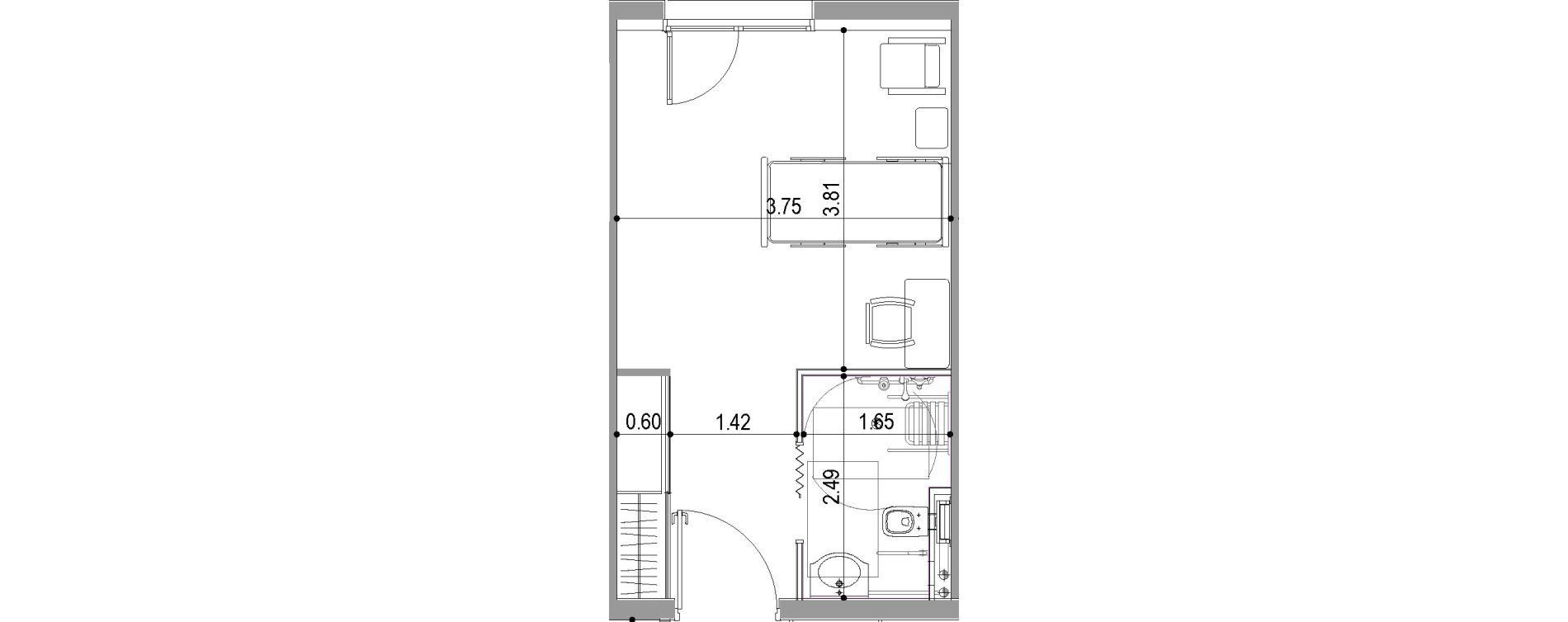 Chambre de 23,28 m2 &agrave; Villeneuve-Sur-Lot Centre