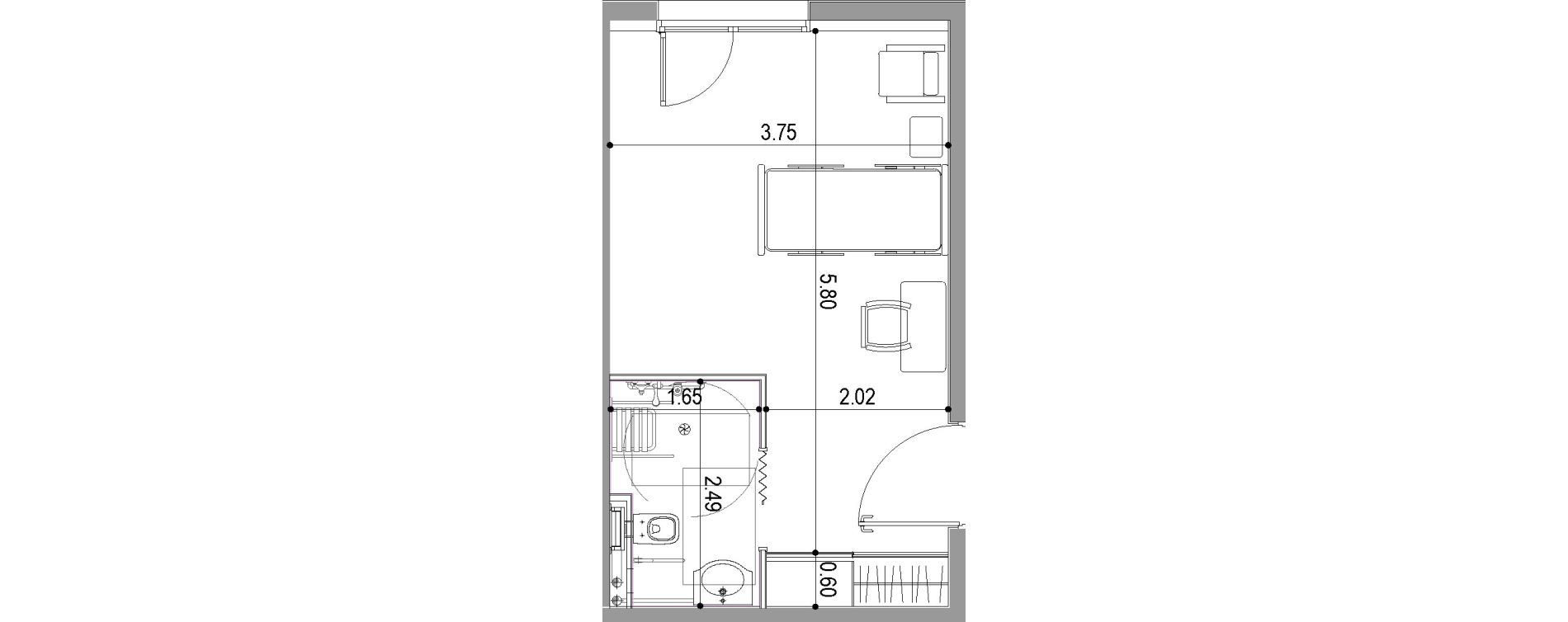 Chambre de 23,32 m2 &agrave; Villeneuve-Sur-Lot Centre