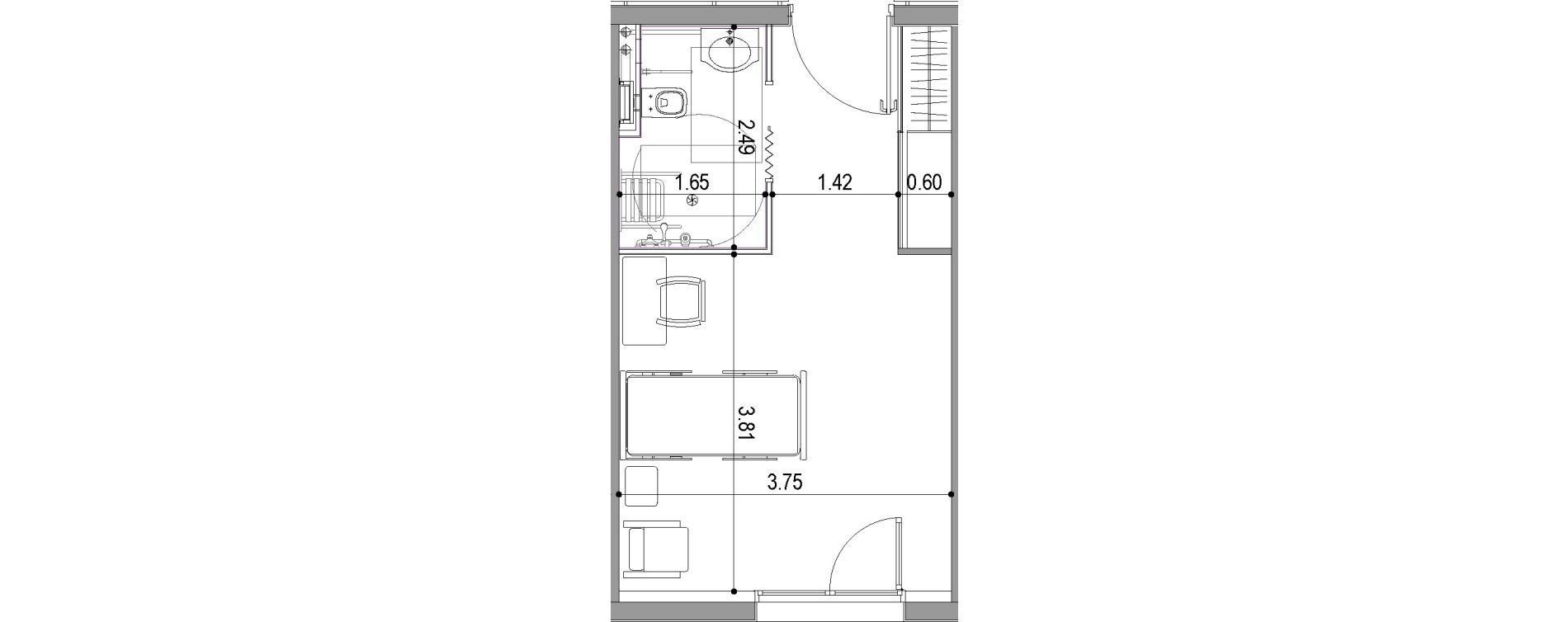 Chambre de 23,28 m2 &agrave; Villeneuve-Sur-Lot Centre