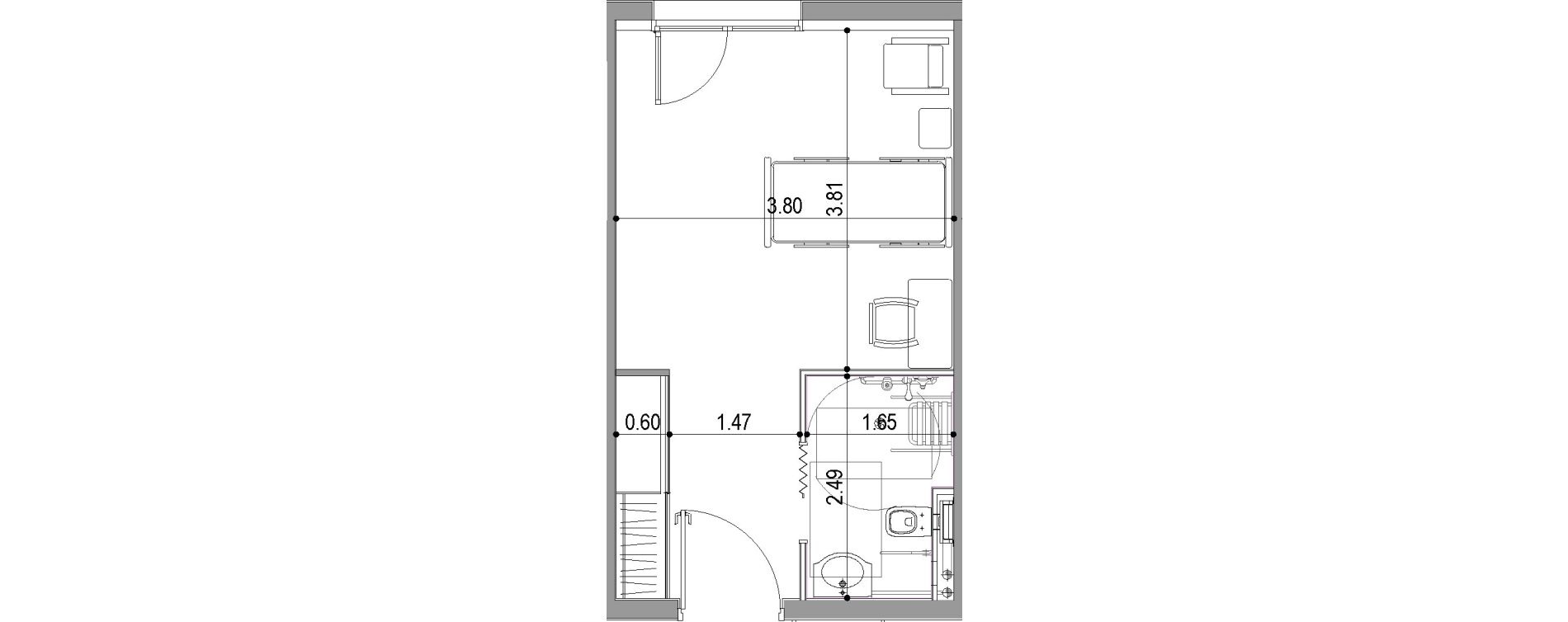 Chambre de 23,57 m2 &agrave; Villeneuve-Sur-Lot Centre