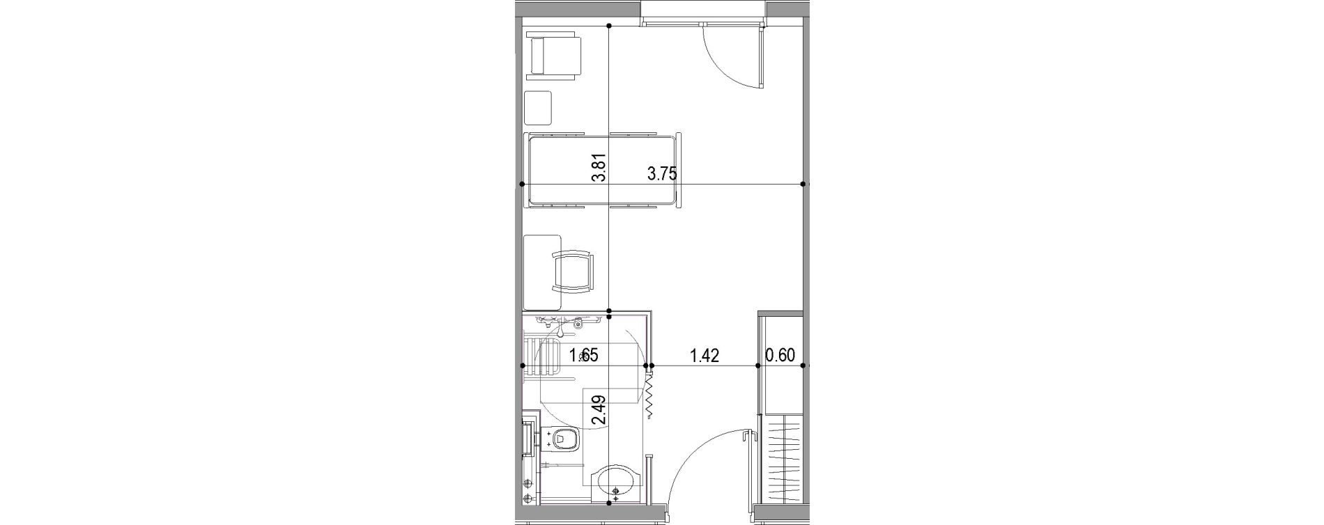 Chambre de 22,92 m2 &agrave; Villeneuve-Sur-Lot Centre